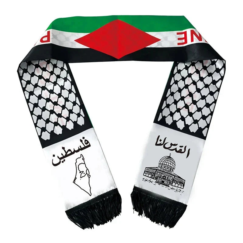 14*130cm Palestine Scarf Printing Satin Palestinian National Day Scarves Palestine Shawl Country freepalstine