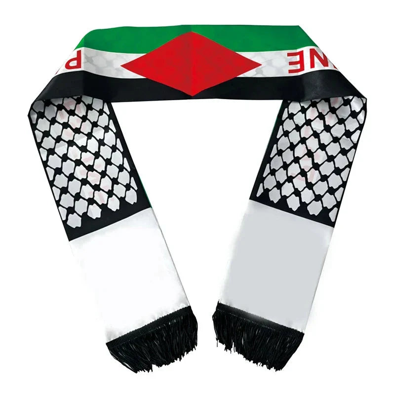 14*130cm Palestine Scarf  Printing Satin Palestinian National Day Scarves Palestine Shawl Country freepalstine