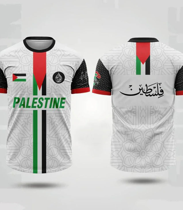 Palestine Football Jersey T Shirts Summer Fashion Short Sleeve Palestinian Flag 3D Print Tshirt Casual O Neck Loose Men Tee Tops freepalstine