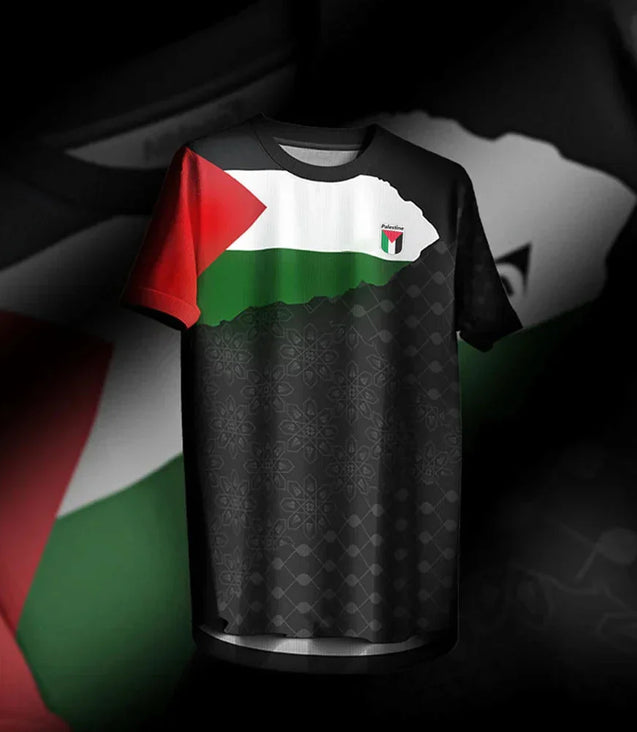 Palestine Football Jersey T Shirts Summer Fashion Short Sleeve Palestinian Flag 3D Print Tshirt Casual O Neck Loose Men Tee Tops freepalstine