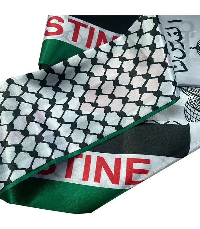 14*130cm Palestine Scarf  Printing Satin Palestinian National Day Scarves Palestine Shawl Country freepalstine