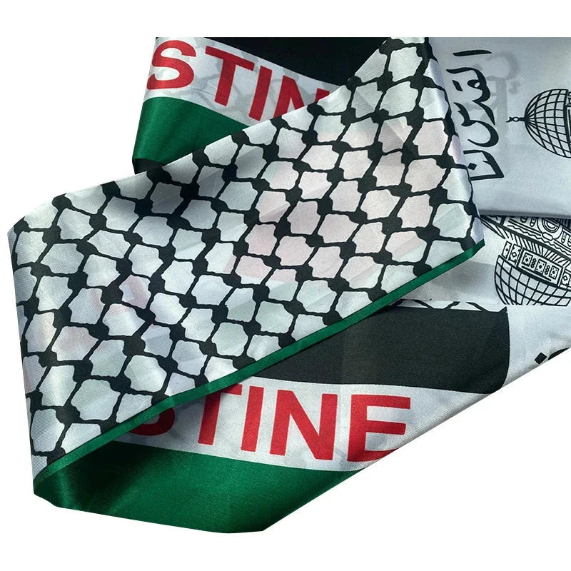 14*130cm Palestine Scarf  Printing Satin Palestinian National Day Scarves Palestine Shawl Country freepalstine