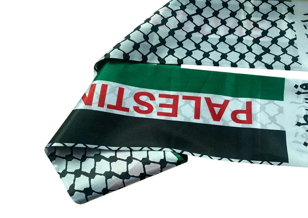 14*130cm Palestine Scarf  Printing Satin Palestinian National Day Scarves Palestine Shawl Country freepalstine