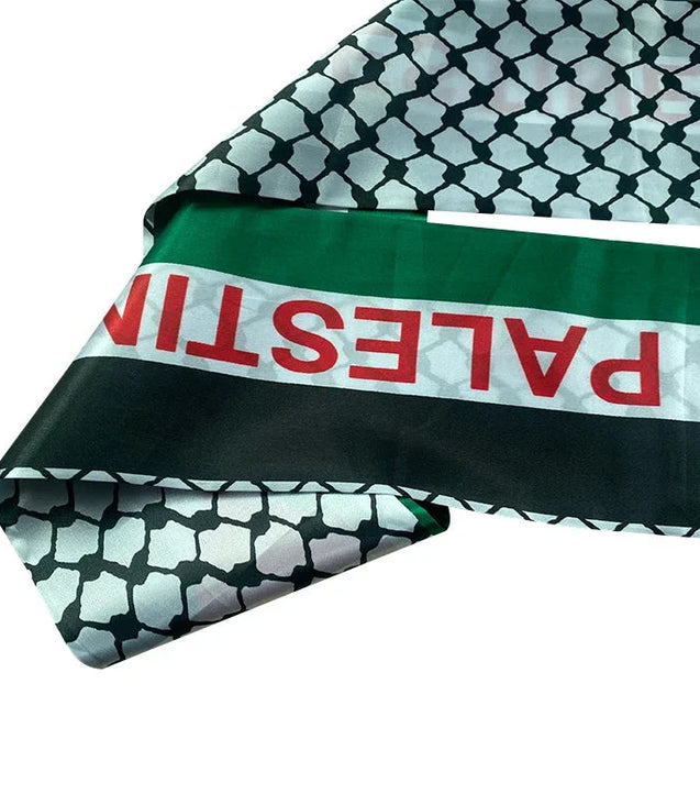 14*130cm Palestine Scarf  Printing Satin Palestinian National Day Scarves Palestine Shawl Country freepalstine