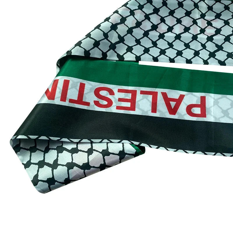 14*130cm Palestine Scarf  Printing Satin Palestinian National Day Scarves Palestine Shawl Country freepalstine
