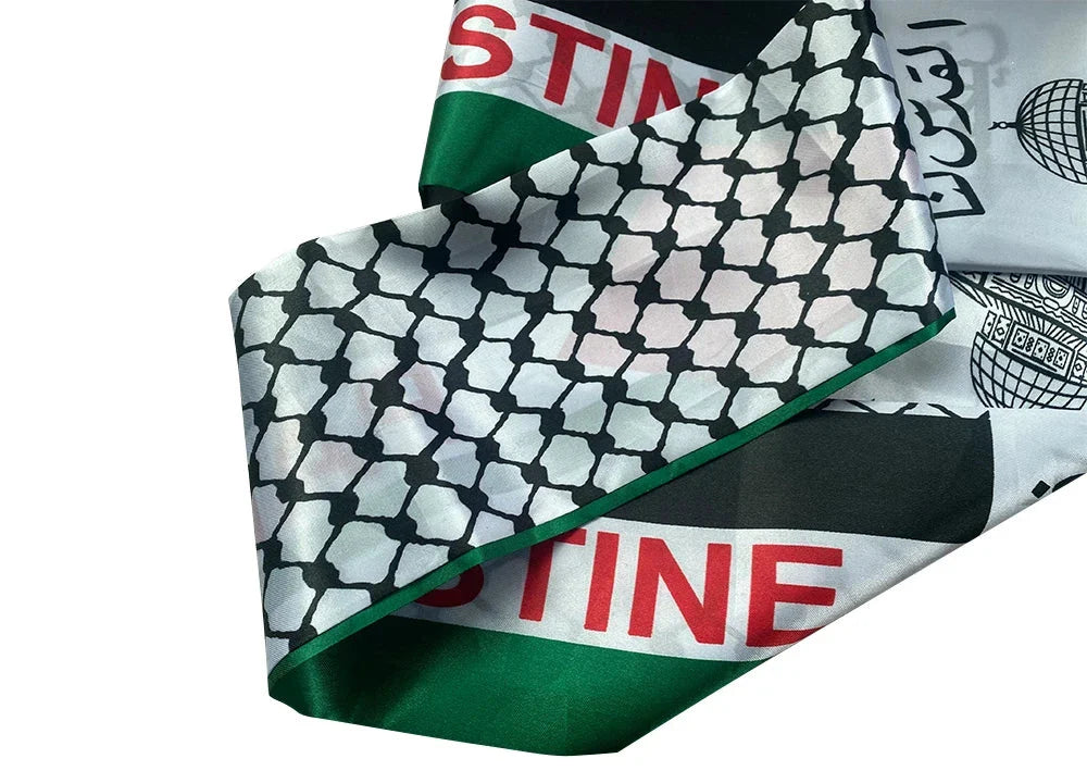14*130cm Palestine Scarf  Printing Satin Palestinian National Day Scarves Palestine Shawl Country freepalstine