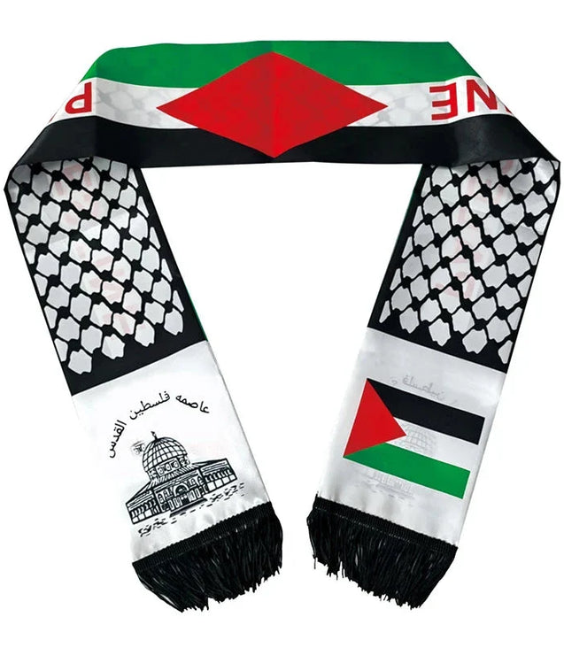 14*130cm Palestine Scarf  Printing Satin Palestinian National Day Scarves Palestine Shawl Country freepalstine